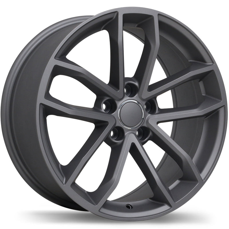 Replika - R199 - Gunmetal - Matte Gunmetal - 18" x 8.5", 45 Offset, 5x112 (Bolt Pattern), 57.1mm HUB