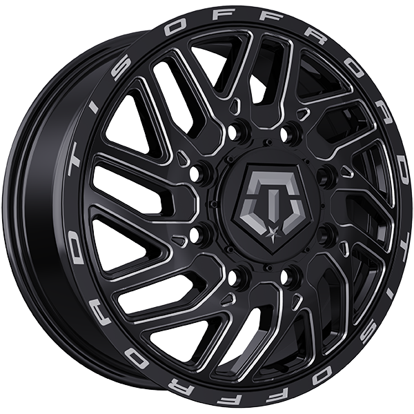 TIS Wheels - 544BM - Black - Gloss Black - Milled Edge - 20" x 8.5", 127 Offset, 8x210 (Bolt pattern), 154.3mm HUB