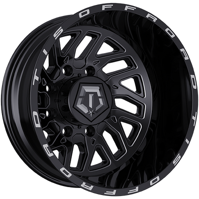 TIS Wheels - 544BM - Black - Gloss Black - Milled Edge - 20" x 8.5", -198 Offset, 8x210 (Bolt pattern), 154.3mm HUB