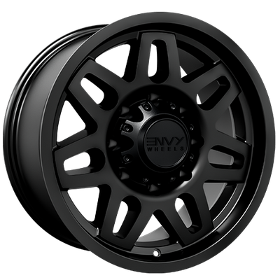 Envy Wheels - ET-2 - Black - SATIN BLACK - 16" x 8", 10 Offset, 8x165.1 (Bolt Pattern), 121.5mm HUB