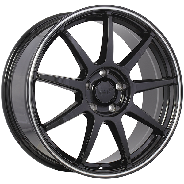 Dai Alloys - REV - Black - Gloss Black - Machined Lip - 16" x 7", 40 Offset, 5x114.3 (Bolt pattern), 67.1mm HUB