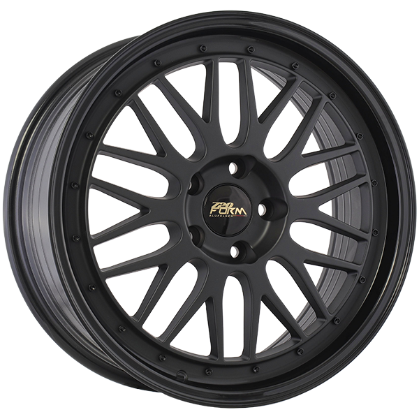 720 Form - FF14 - Black - Satin Black - Gloss Black Lip - 17" x 7.5", 35 Offset, 5x114.3 (Bolt pattern), 67.1mm HUB