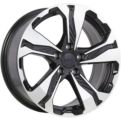 Art Replica Wheels - REPLICA 298 - Black - Gloss Black - Machined Face - 17" x 7.5", 45 Offset, 5x114.3 (Bolt pattern), 64.1mm HUB