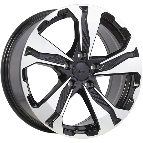 Art Replica Wheels - REPLICA 298 - Black - Gloss Black - Machined Face - 17" x 7.5", 45 Offset, 5x114.3 (Bolt pattern), 64.1mm HUB