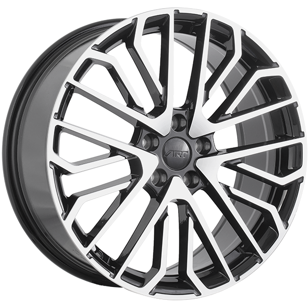 Art Replica Wheels - REPLICA 380 - Black - Gloss Black - Machined Face - 19" x 8", 45 Offset, 5x112 (Bolt pattern), 57.1mm HUB