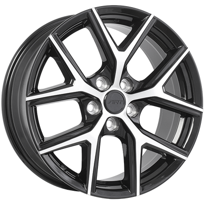 Art Replica Wheels - REPLICA 383 - Black - Gloss Black - Machined Face - 18" x 7.5", 45 Offset, 5x114.3 (Bolt pattern), 60.1mm HUB