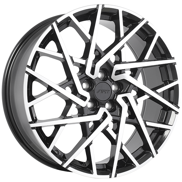 Art Replica Wheels - REPLICA 389 - Black - Gloss Black - Machined Face - 20" x 8", 49 Offset, 5x108 (Bolt pattern), 63.4mm HUB
