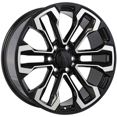 Art Replica Wheels - REPLICA 390 - Black - Gloss Black - Machined Face - 22" x 9", 24 Offset, 6x139.7 (Bolt pattern), 78.1mm HUB
