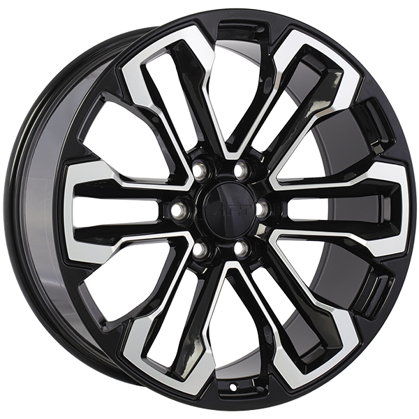 Art Replica Wheels - REPLICA 390 - Black - Gloss Black - Machined Face - 22" x 9", 24 Offset, 6x139.7 (Bolt pattern), 78.1mm HUB