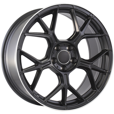 Art Replica Wheels - REPLICA 395 - Black - Satin Black - Machined Lip - 19" x 9.5", 45 Offset, 5x112 (Bolt pattern), 66.6mm HUB