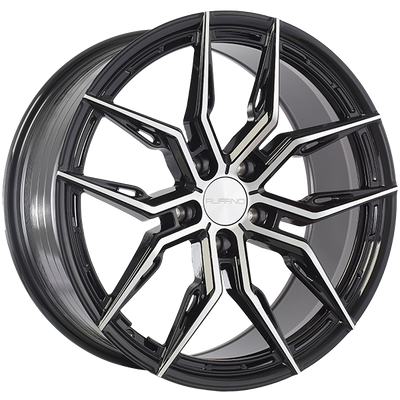Ruffino Wheels - ELEGANZA - Black - Gloss Black - Machined Face - 18" x 8", 40 Offset, 5x114.3 (Bolt pattern), 67.1mm HUB