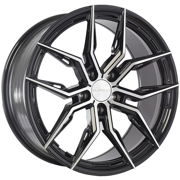 Ruffino Wheels - ELEGANZA - Black - Gloss Black - Machined Face - 20" x 9", 35 Offset, 5x114.3 (Bolt pattern), 73.1mm HUB