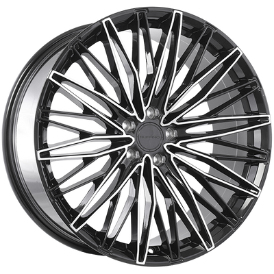 Ruffino Wheels - STELLARE - Black - Gloss Black - Machined Face - 20" x 9", 35 Offset, 5x114.3 (Bolt pattern), 73.1mm HUB