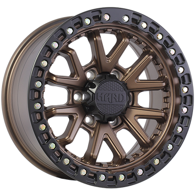 Ruffino HARD - DUNE - Bronze - Satin Bronze Face - Satin Black Lip - 17" x 8.5", 15 Offset, 6x139.7 (Bolt pattern), 108.1mm HUB