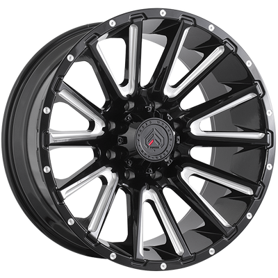 Forged Offroad - XR110 - Black - Gloss Black - Milled Edge - 20" x 10", -19 Offset, 8x180 (Bolt pattern), 124.1mm HUB