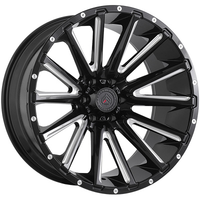 Forged Offroad - XR110 - Black - Gloss Black - Milled Edge - 20" x 12", -44 Offset, 6x139.7 (Bolt pattern), 108.1mm HUB