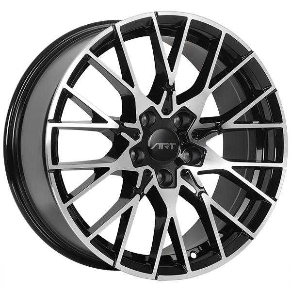 ART - Replica 166 - Black - Gloss Black - Machined Face - 18" x 8", 35 Offset, 5x120 (Bolt Pattern), 72.6mm HUB