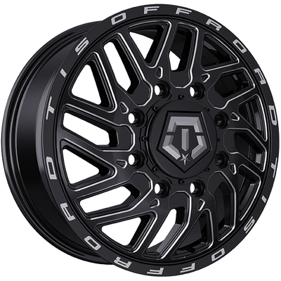 TIS Wheels - 544BM - Black - Gloss Black - Milled Edge - 20" x 8.5", 127 Offset, 8x165.1 (Bolt pattern), 121.7mm HUB