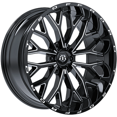 TIS Wheels - 565BM - Black - Gloss Black - Milled Edge - 20" x 9", 18 Offset, 6x139.7 (Bolt pattern), 106.1mm HUB