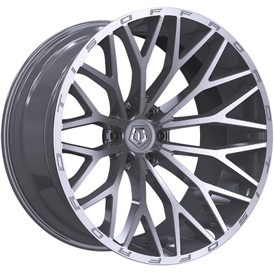 TIS Wheels - 566BSM - Silver - Silver - Brushed Face - 20" x 10", -24 Offset, 6x135 (Bolt pattern), 87.1mm HUB