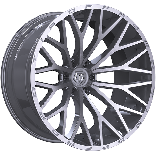 TIS Wheels - 566BSM - Silver - Silver - Brushed Face - 20" x 10", -24 Offset, 6x135 (Bolt pattern), 87.1mm HUB