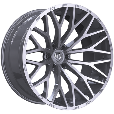TIS Wheels - 566BSM - Silver - Silver - Brushed Face - 20" x 10", -24 Offset, 6x139.7 (Bolt pattern), 106.1mm HUB