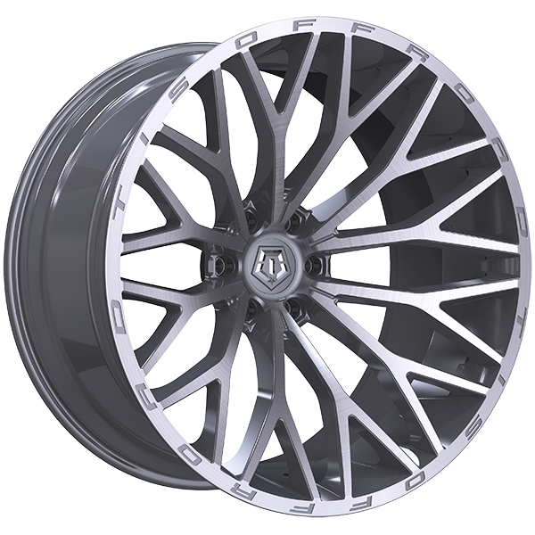 TIS Wheels - 566BSM - Silver - Silver - Brushed Face - 20" x 10", -24 Offset, 6x139.7 (Bolt pattern), 106.1mm HUB