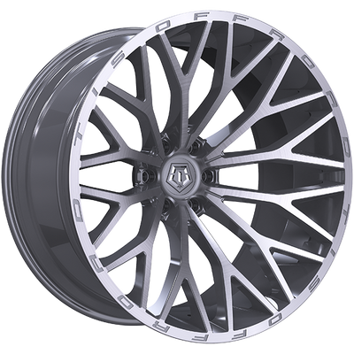 TIS Wheels - 566BSM - Silver - Silver - Brushed Face - 20" x 10", -19 Offset, 6x139.7 (Bolt pattern), 106.1mm HUB