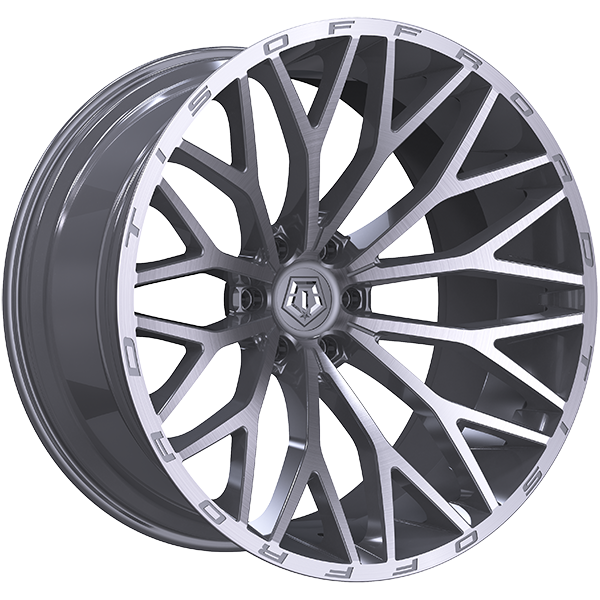TIS Wheels - 566BSM - Silver - Silver - Brushed Face - 20" x 10", -19 Offset, 6x139.7 (Bolt pattern), 106.1mm HUB