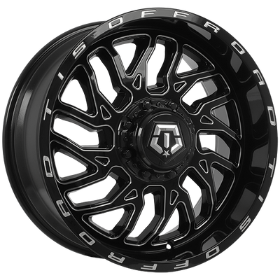 TIS Wheels - 544BM - Black - Gloss Black - Milled Edge - 20" x 9", 1 Offset, 6x135/139.7 (Bolt pattern), 106.1mm HUB