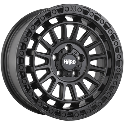 Ruffino HARD - XJ - Black - Satin Black - 17" x 7.5", 35 Offset, 5x100 (Bolt pattern), 56.1mm HUB