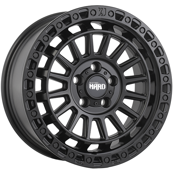 Ruffino HARD - XJ - Black - Satin Black - 17" x 7.5", 35 Offset, 5x100 (Bolt pattern), 56.1mm HUB