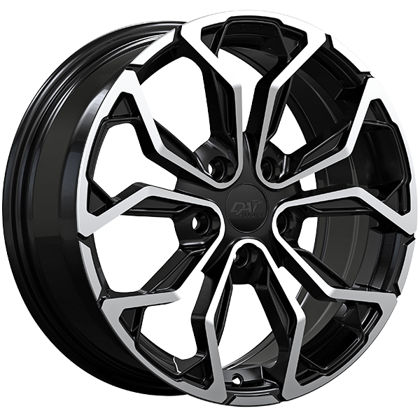 Dai Alloys - MUSE - Black - Gloss Black - Machined Face - 17" x 7", 45 Offset, 5x112 (Bolt pattern), 57.10mm HUB