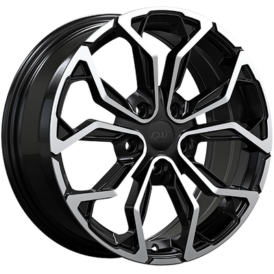 Dai Alloys - MUSE - Black - Gloss Black - Machined Face - 17" x 7", 40 Offset, 5x114.3 (Bolt pattern), 67.1mm HUB