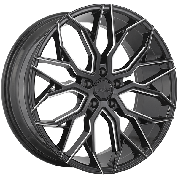 720 Luxury - LX6 - Black - Gloss Black - Milled Edge - 20" x 8.5", 35 Offset, 5x114.3 (Bolt pattern), 73.10mm HUB