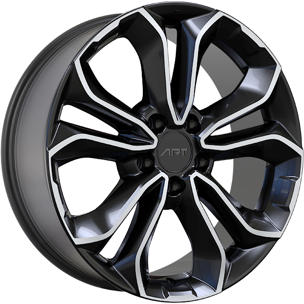 Art Replica Wheels - REPLICA 301 - Black - Gloss Black - Machined Face - 18" x 7.5", 45 Offset, 5x120 (Bolt pattern), 64.10mm HUB
