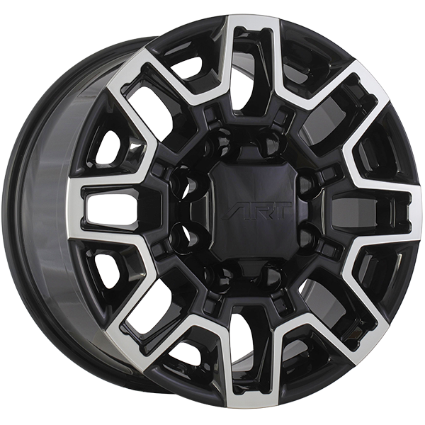 Art Replica Wheels - REPLICA 410 - Black - Gloss Black - Machined Face - 18" x 9", 12 Offset, 8x165.1 (Bolt pattern), 116.70mm HUB