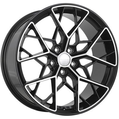 Ruffino Wheels - CORSA - Black - Gloss Black - Machined Face - 19" x 8.5", 35 Offset, 5x114.3 (Bolt pattern), 67.10mm HUB