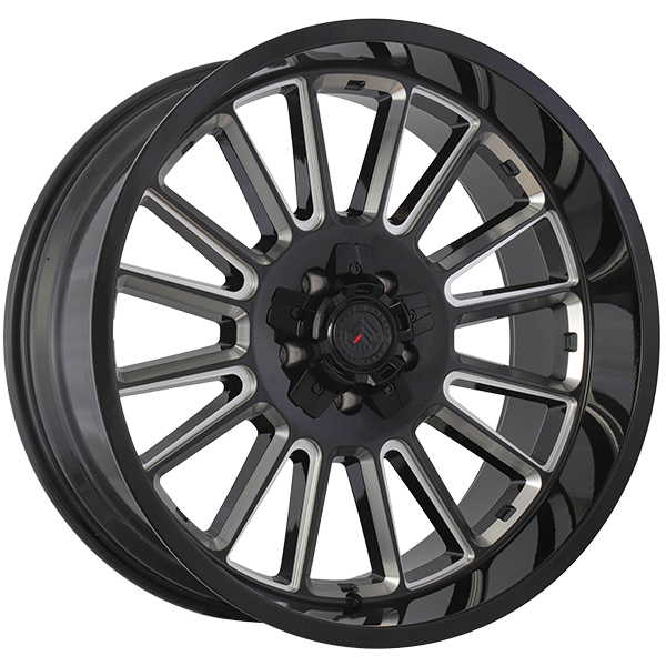 Forged Offroad - XR12 - Black - Gloss Black - Milled Edge - 20" x 10", -25 Offset, 5x127/139.7 (Bolt pattern), 77.80mm HUB