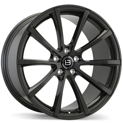 Braelin - BR09 - Gunmetal - Gloss Gunmetal - 22" x 10", 45 Offset, 5x114.3 (Bolt Pattern), 68.2mm HUB