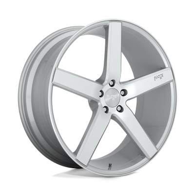 Niche - M135 MILAN - Silver - GLOSS SILVER MACHINED - 18" x 8", 40 Offset, 5x114.3 (Bolt Pattern), 72.6mm HUB