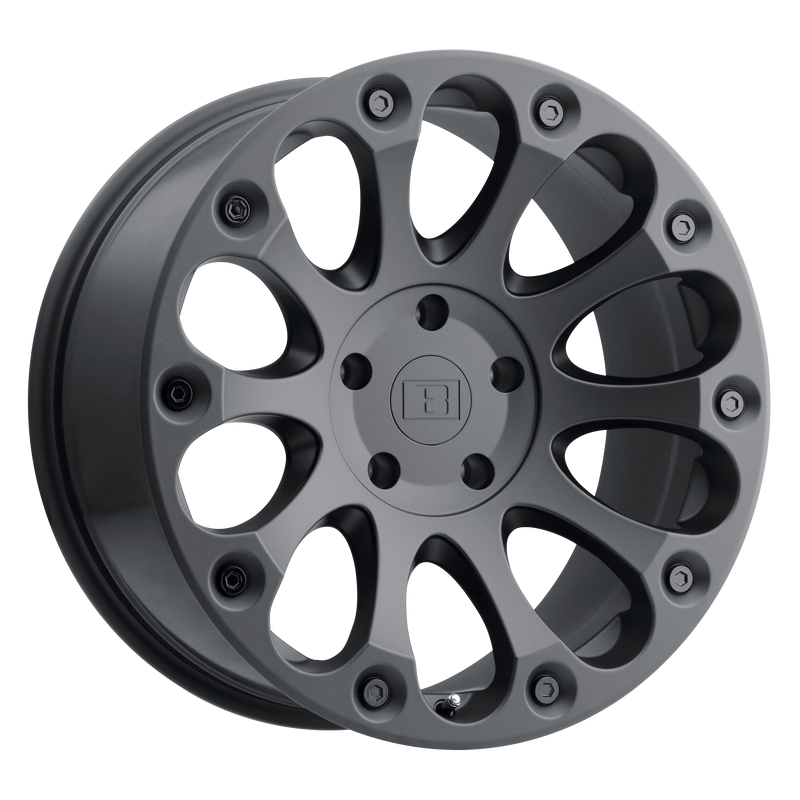Level 8 - IMPACT - Black - Matte Black - 15" x 8", -24 Offset, 6x139.7 (Bolt Pattern), 108mm HUB