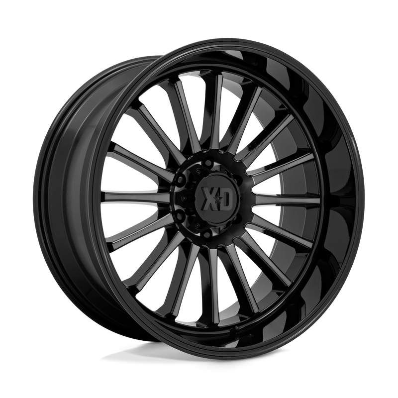 XD Series - XD857 WHIPLASH - Black - GLOSS BLACK WITH GRAY TINT - 22" x 10", -18 Offset, 6x135 (Bolt Pattern), 87.1mm HUB