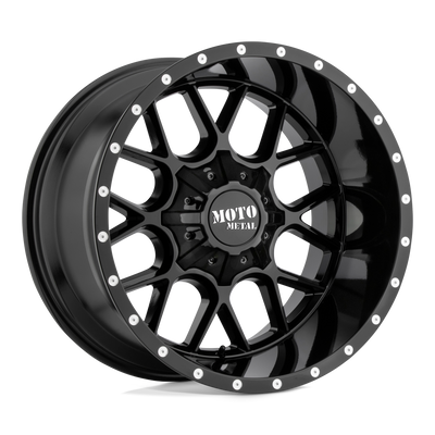 Moto Metal - MO986 SIEGE - Black - GLOSS BLACK - 20" x 10", -18 Offset, 6x135/139.7 (Bolt Pattern), 106.1mm HUB