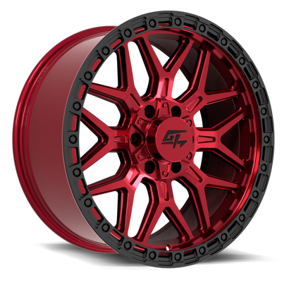 GT Off-Road - Revolt - Other - Red Anodized with Black Ring - 18" x 9", -12 Offset, 5x127, 139.7 (Bolt Pattern), 78.1mm HUB