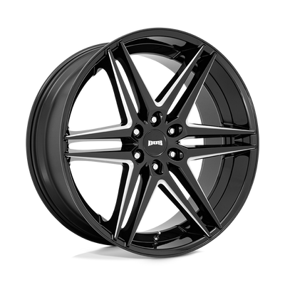 DUB - S267 DIRTY DOG - Black - GLOSSY BLACK MILLED - 26" x 10", 30 Offset, 6x135 (Bolt Pattern), 87.1mm HUB
