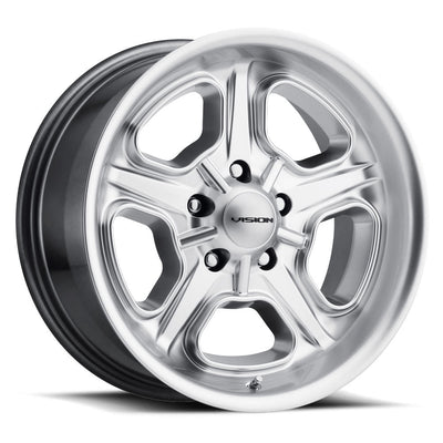 Vision Wheel American Muscle - 147 DAYTONA - Silver - Hyper Silver - 15" x 8", 0 Offset, 5x114.3 (Bolt Pattern), 83mm HUB