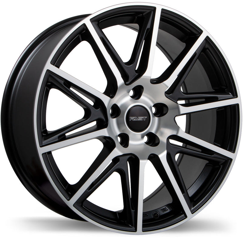 Fast Wheels - Switch - Black - Matte Black with Machined Face - 17" x 7.5", 35 Offset, 5x114.3 (Bolt Pattern), 70.6mm HUB