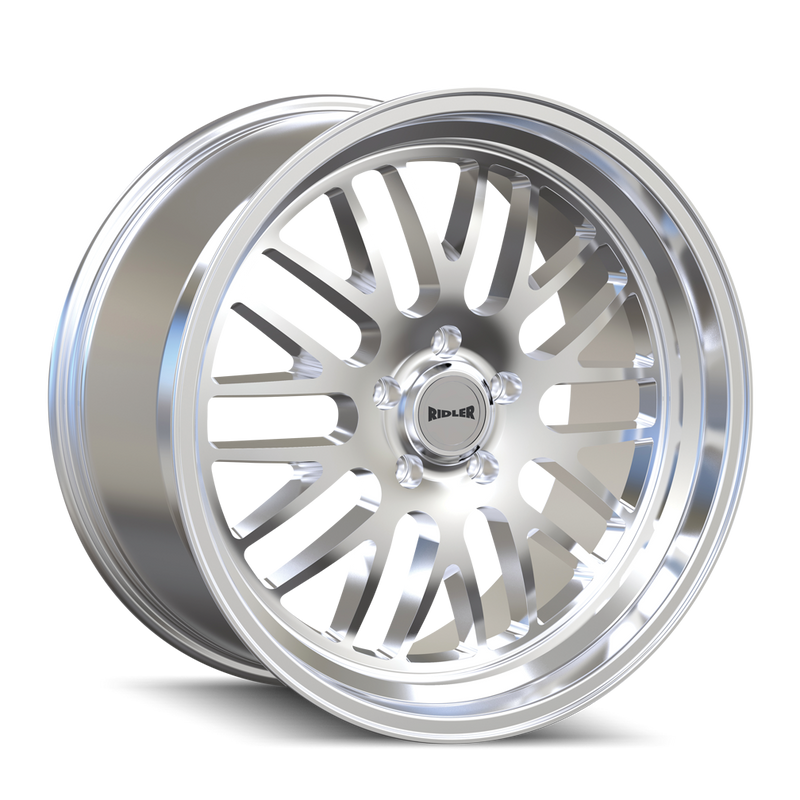 Ridler - 607 - Chrome - POLISHED - 18" x 8", 0 Offset, 5x120.65 (Bolt Pattern), 83.8mm HUB
