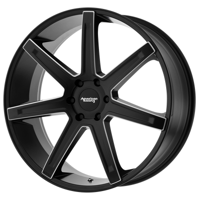 American Racing - AR938 REVERT - Black - SATIN BLACK MILLED - 20" x 9", 35 Offset, 5x127 (Bolt Pattern), 72.56mm HUB